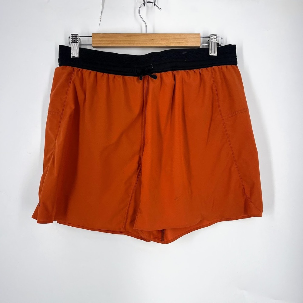 Janji Mens Running 5" AFO Shorts Burnt  Elastic Waist Rear Zip Pocket Size M